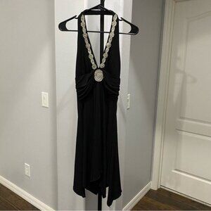 VTG 2000’s Rampage Fairy Grunge Jewel Trim Dress Goth Medium Black Y2K 90s